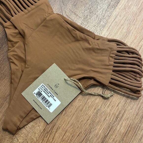 NWT Stone Fox Swim Simone Bikini Bottom In Rawhide Brown Size Small - Picture 3 of 6